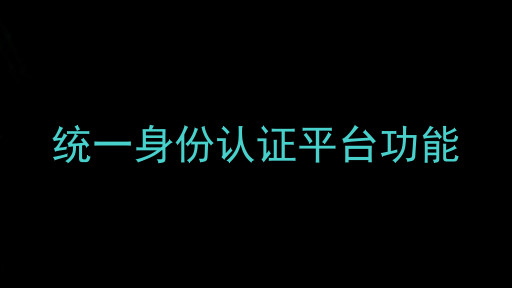 统一身份认证平台功能