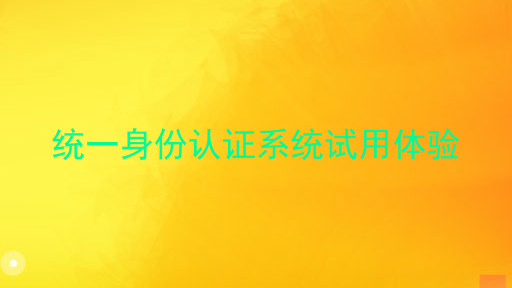 统一身份认证系统试用体验