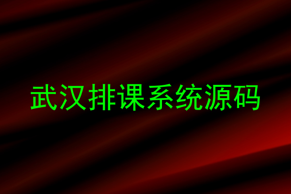 武汉排课系统源码