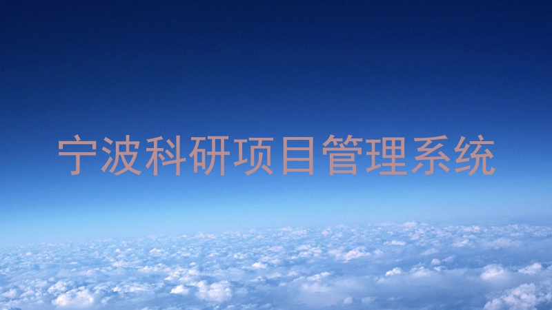 宁波科研项目管理系统
