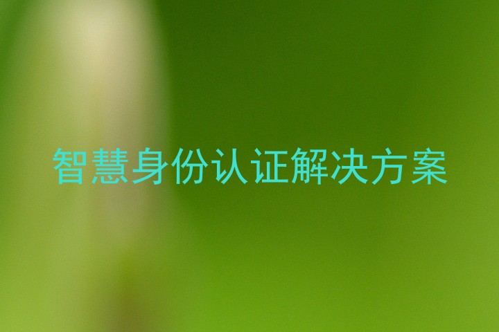 智慧身份认证解决方案