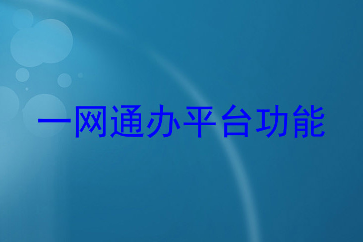 一网通办平台功能