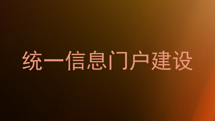 统一信息门户建设