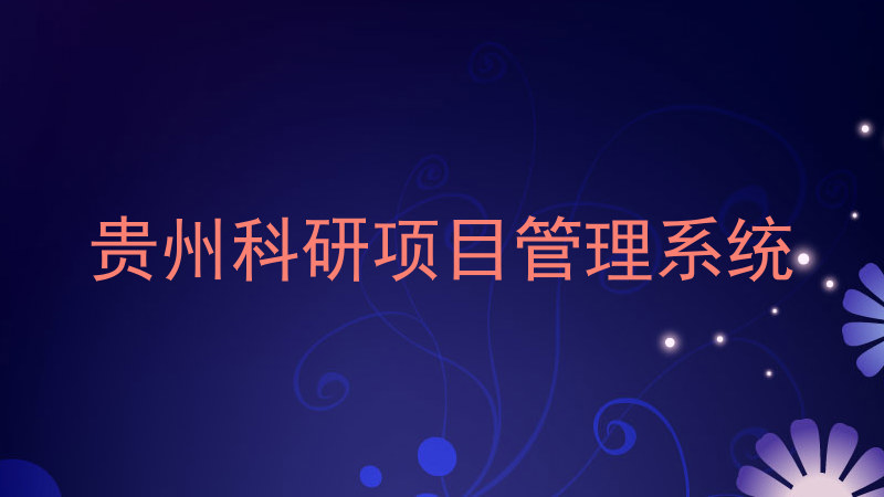 贵州科研项目管理系统