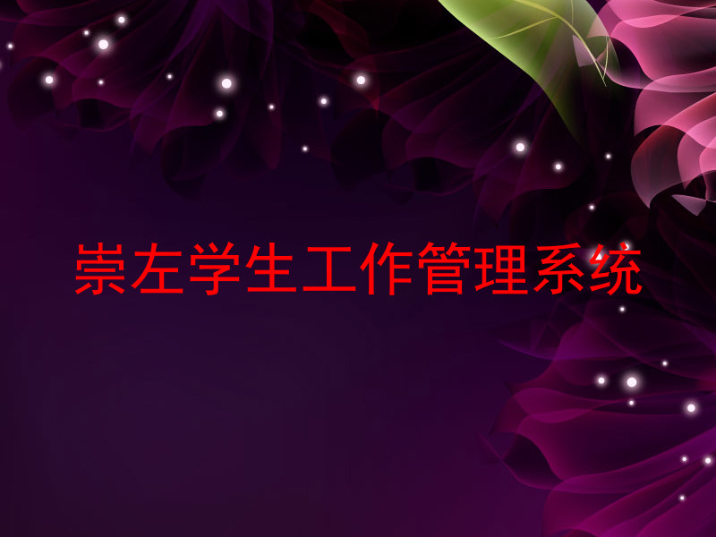 崇左学生工作管理系统