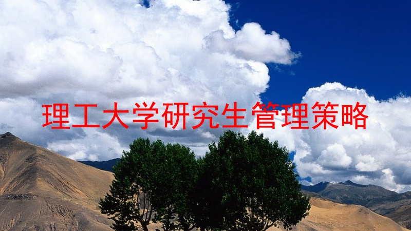理工大学研究生管理策略