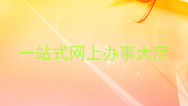 一站式网上办事大厅