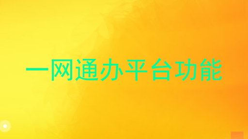 一网通办平台功能