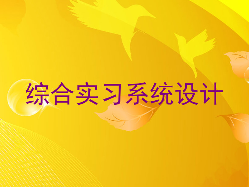 综合实习系统设计