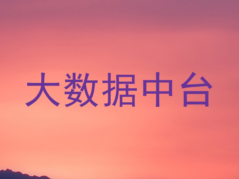 大数据中台