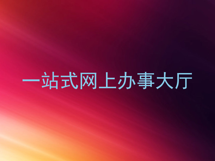 一站式网上办事大厅