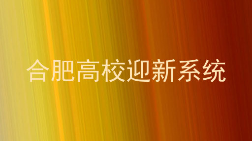 合肥高校迎新系统