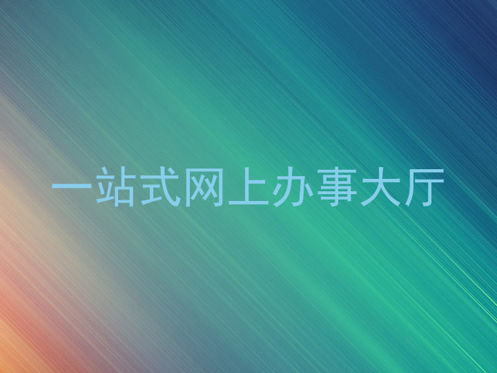 一站式网上办事大厅