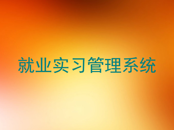 就业实习管理系统