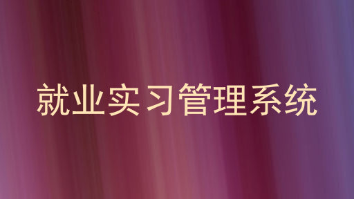 就业实习管理系统