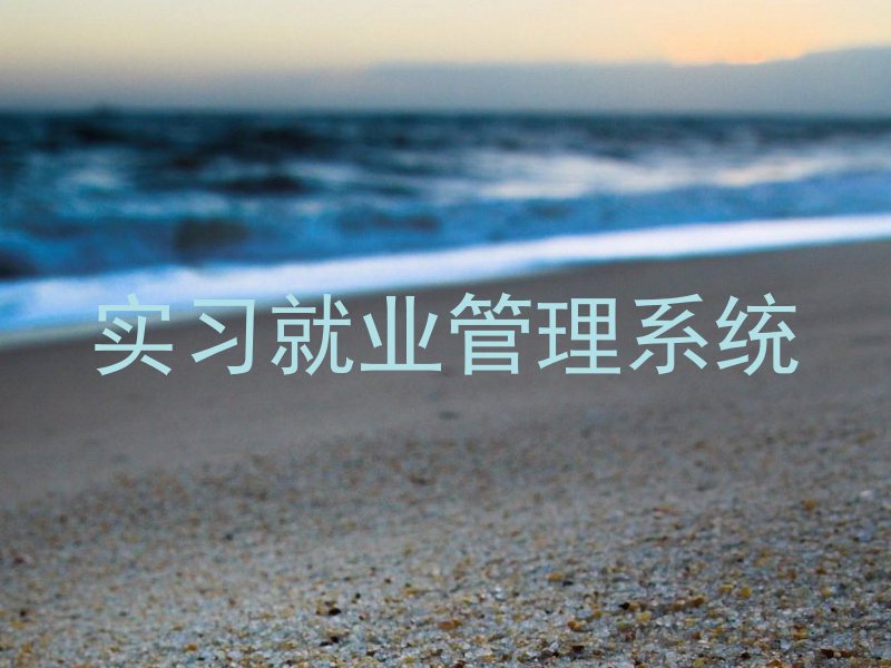 实习就业管理系统