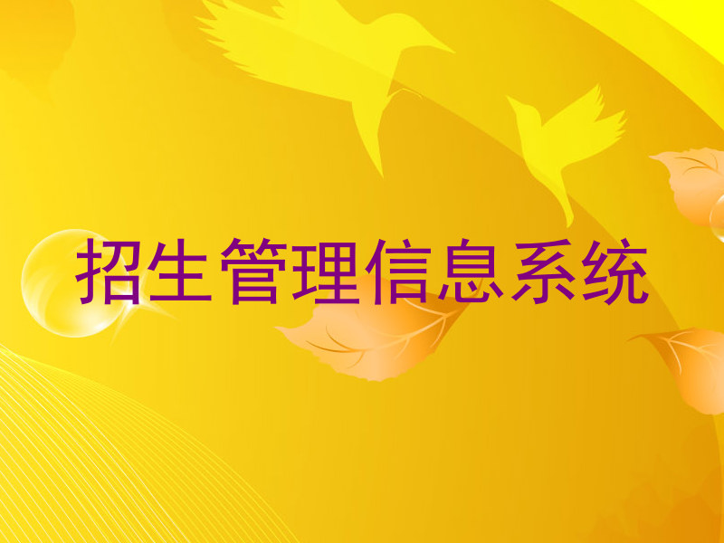 招生管理信息系统
