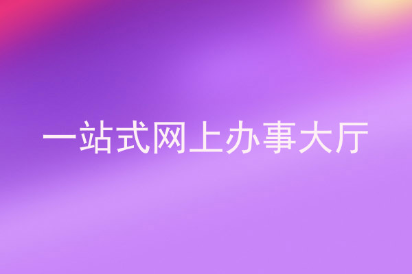 一站式网上办事大厅