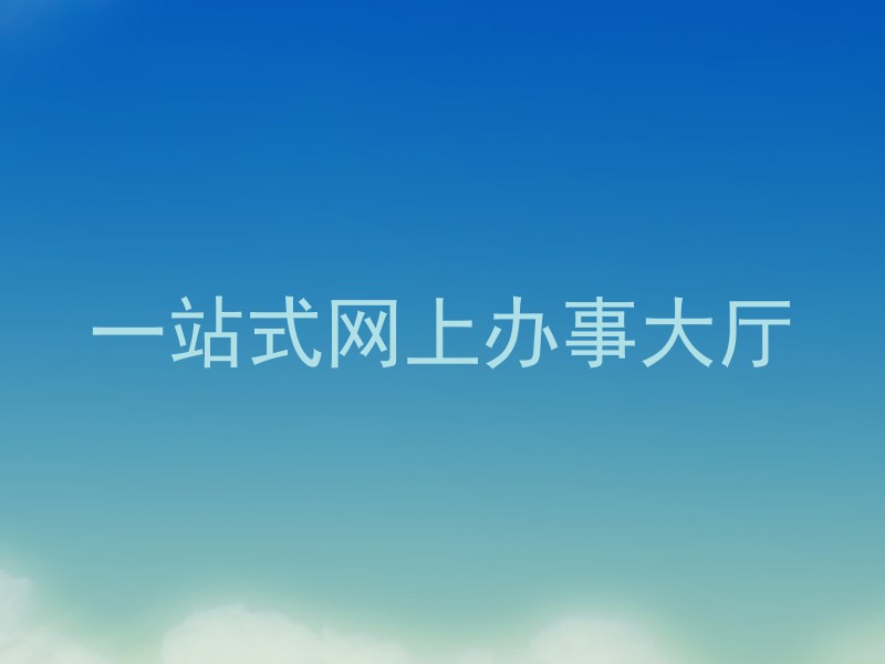 一站式网上办事大厅