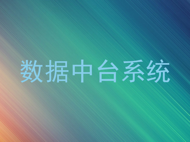 数据中台系统