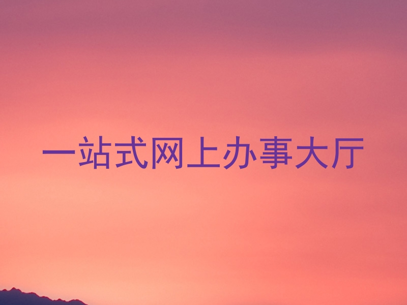 一站式网上办事大厅