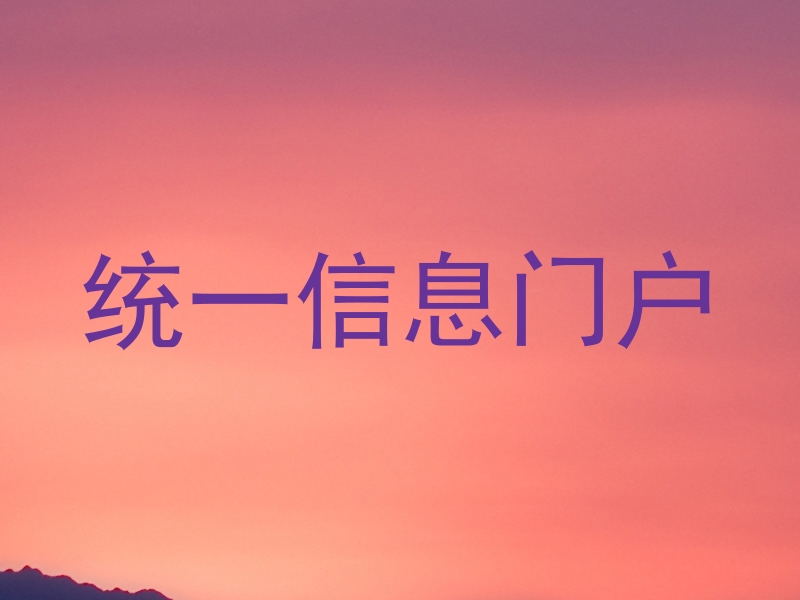 统一信息门户