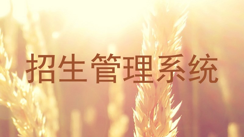 招生管理系统