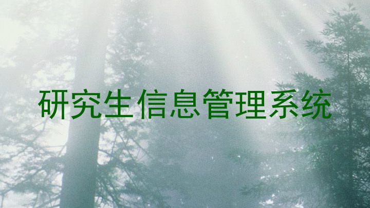 研究生信息管理系统