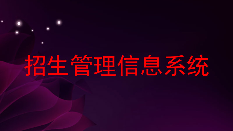 招生管理信息系统