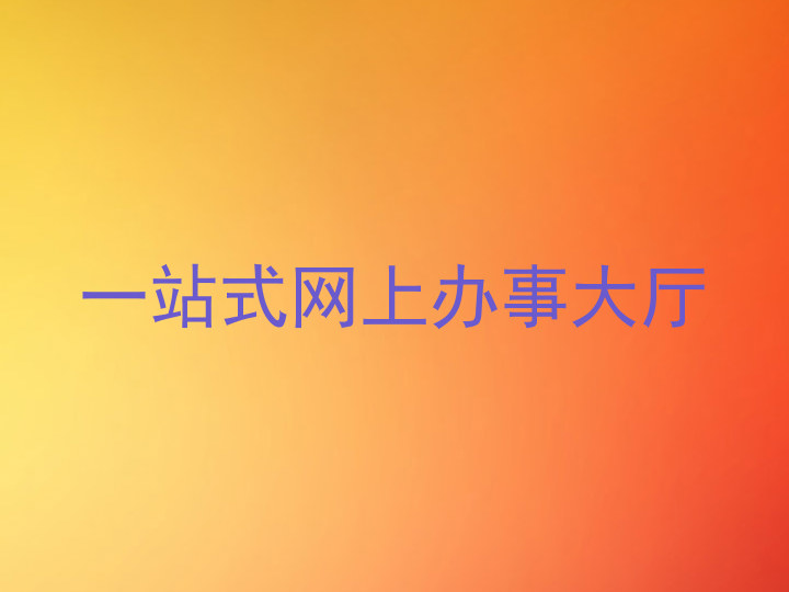 一站式网上办事大厅