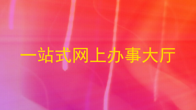 一站式网上办事大厅