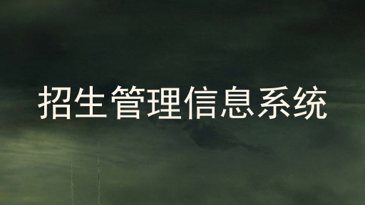 招生管理信息系统