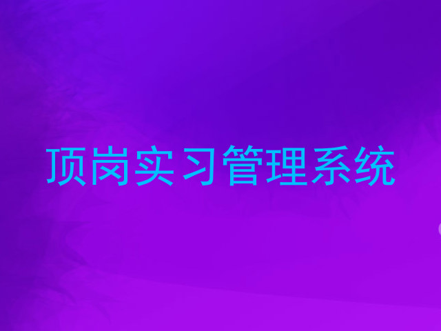 顶岗实习管理系统