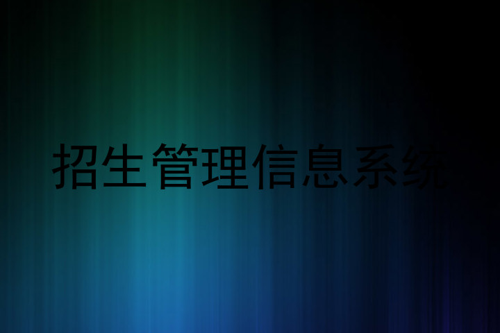 招生管理信息系统