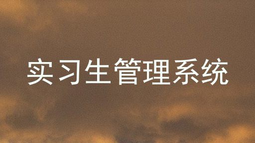 实习生管理系统