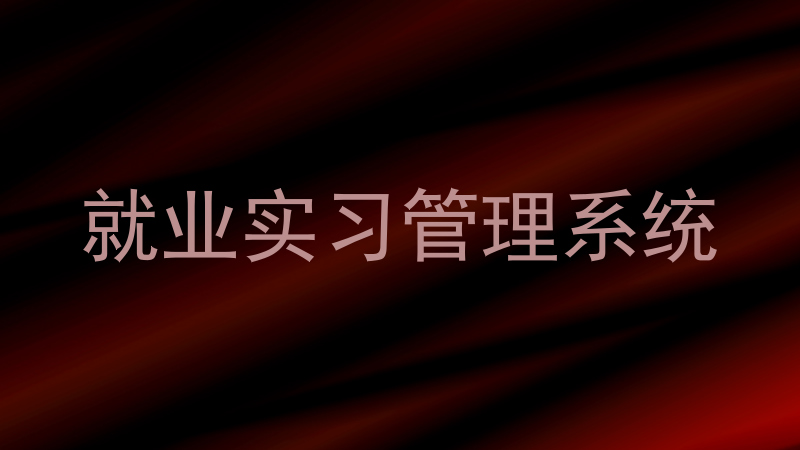 就业实习管理系统