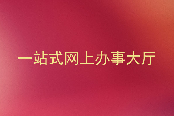 一站式网上办事大厅