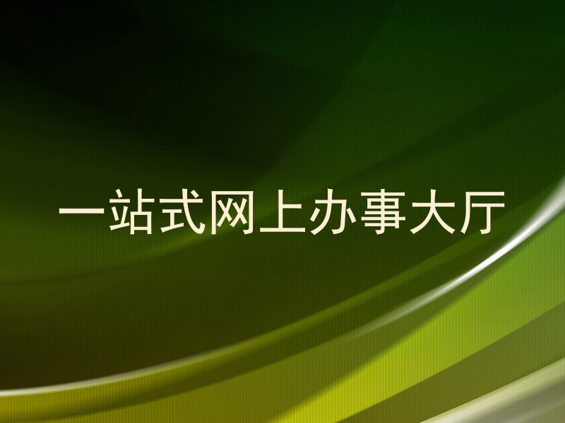 一站式网上办事大厅