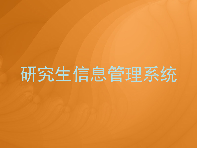 研究生信息管理系统