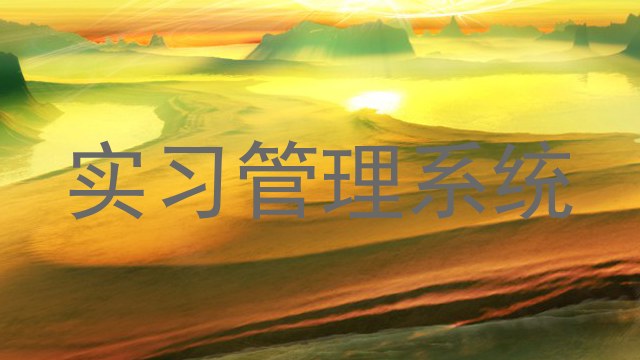 实习管理系统