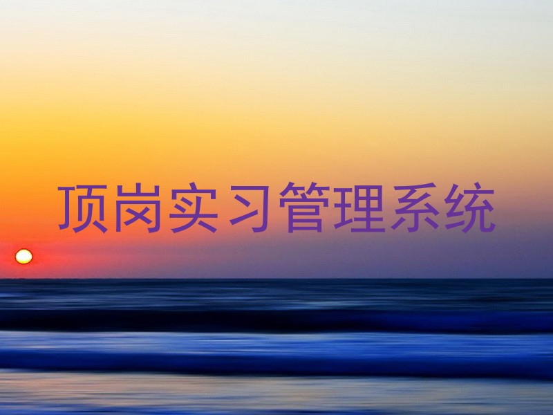 顶岗实习管理系统