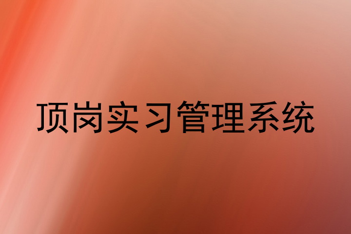 顶岗实习管理系统
