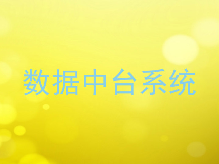 数据中台系统