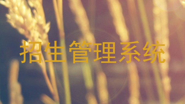招生管理系统