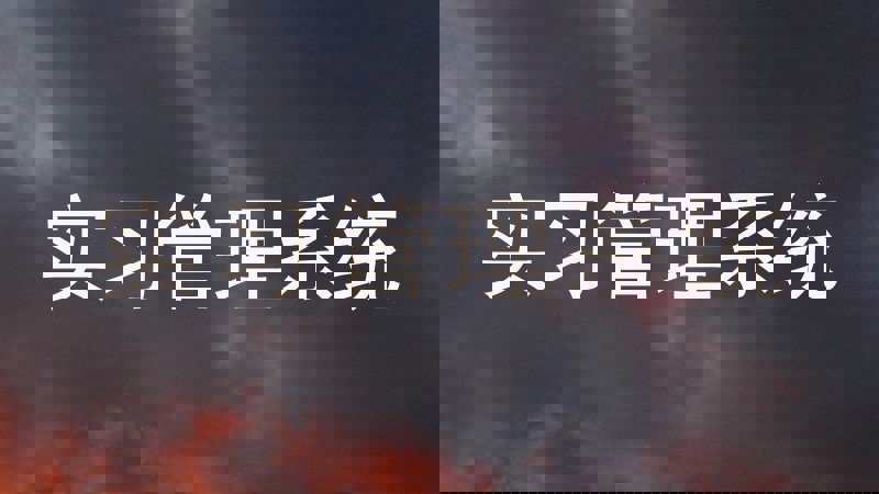 实习管理系统