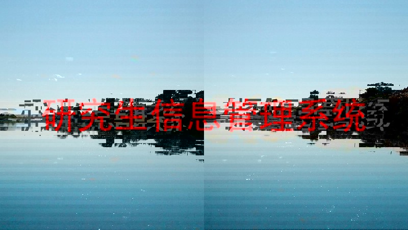 研究生信息管理系统