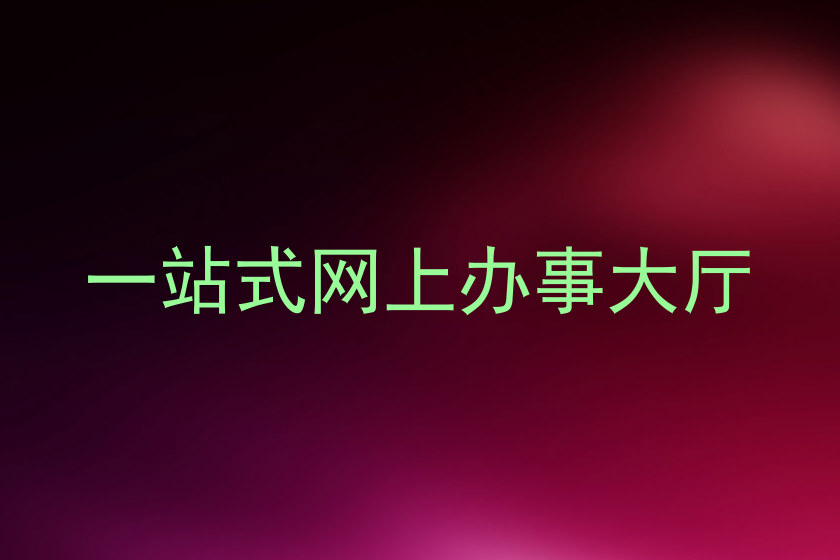 一站式网上办事大厅