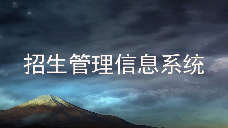 招生管理信息系统