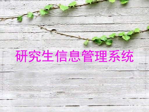 研究生信息管理系统