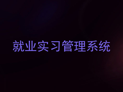 就业实习管理系统